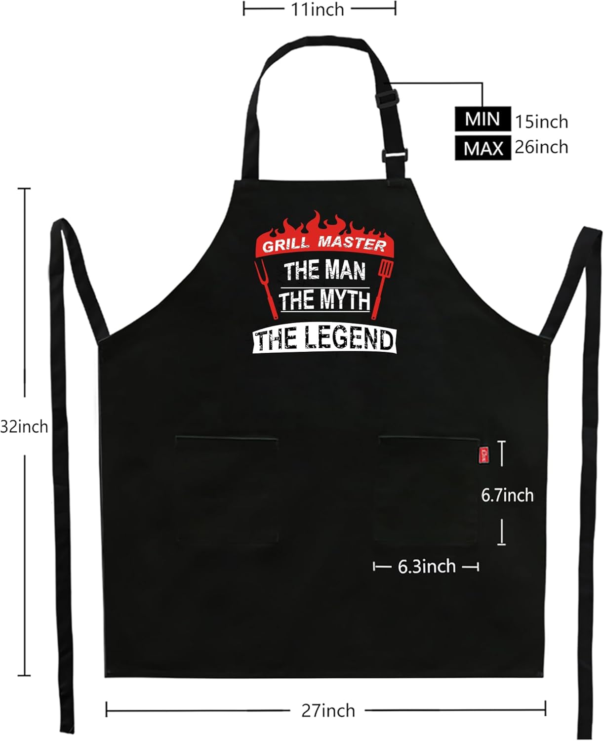 Kaidouma Grilling Aprons for Men - Funny Chef Cooking Grill BBQ Apron with 2 Pockets - Image 5