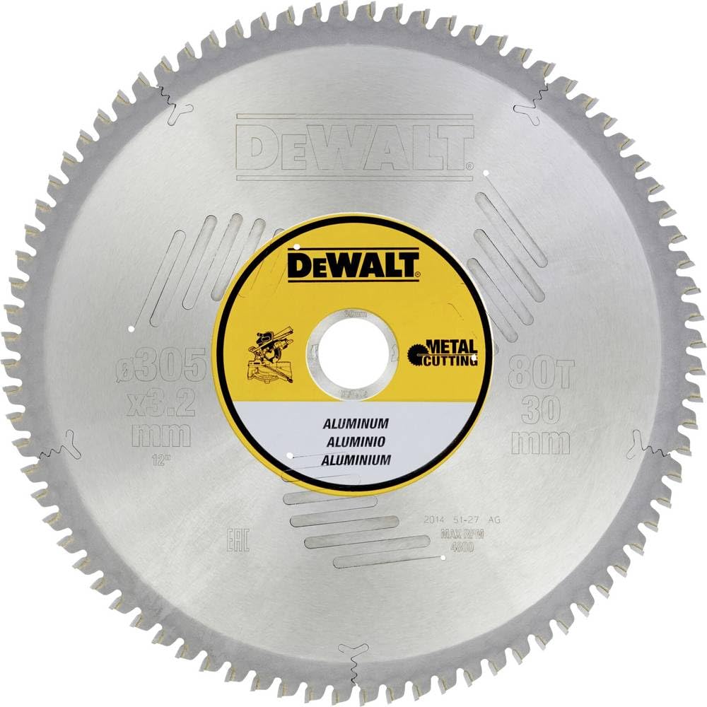 DeWalt DT1916-QZ Hoja para Sierra Circular estacionaria 305 x 30 mm 80D para Aluminio TCG-5°, Arándano