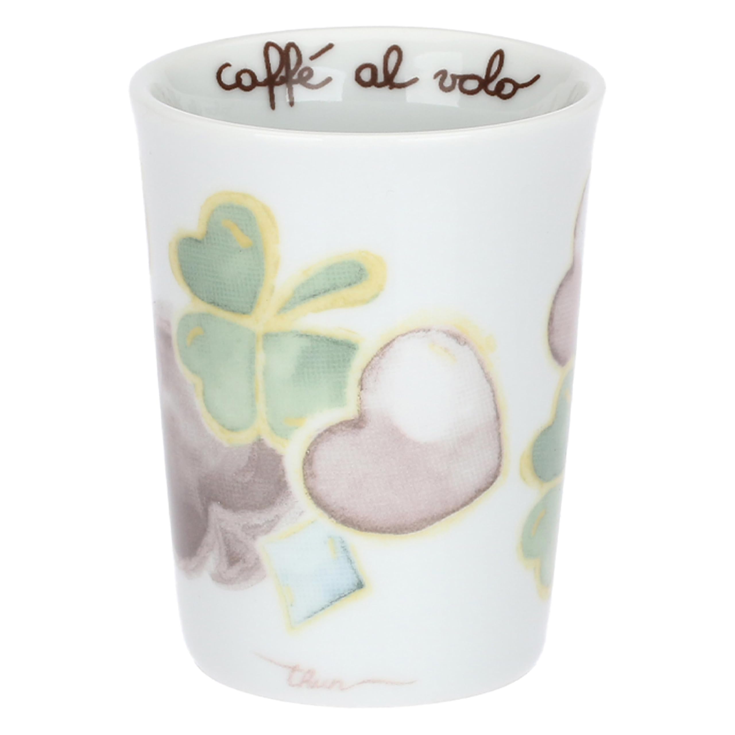 THUN Set 6 Tazzine da Caffè in Porcellana Incanto di Primavera, 4,5x7,5 cm