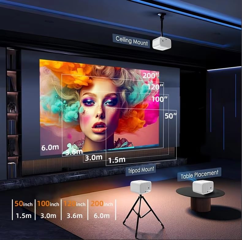 DR.J BeamView Pro Smart Projector by AUN, 270° Rotatable Projector (Q5 Max Auto Focus Smart Projector) - Image 4