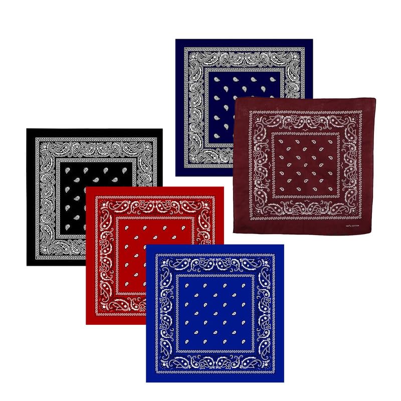 Unisex Cotton Bandana/Head Wrap/Wristband/Face Cover/Handkerchief For Men And Women (50CM X 50CM_Pack of 5)-picture-15
