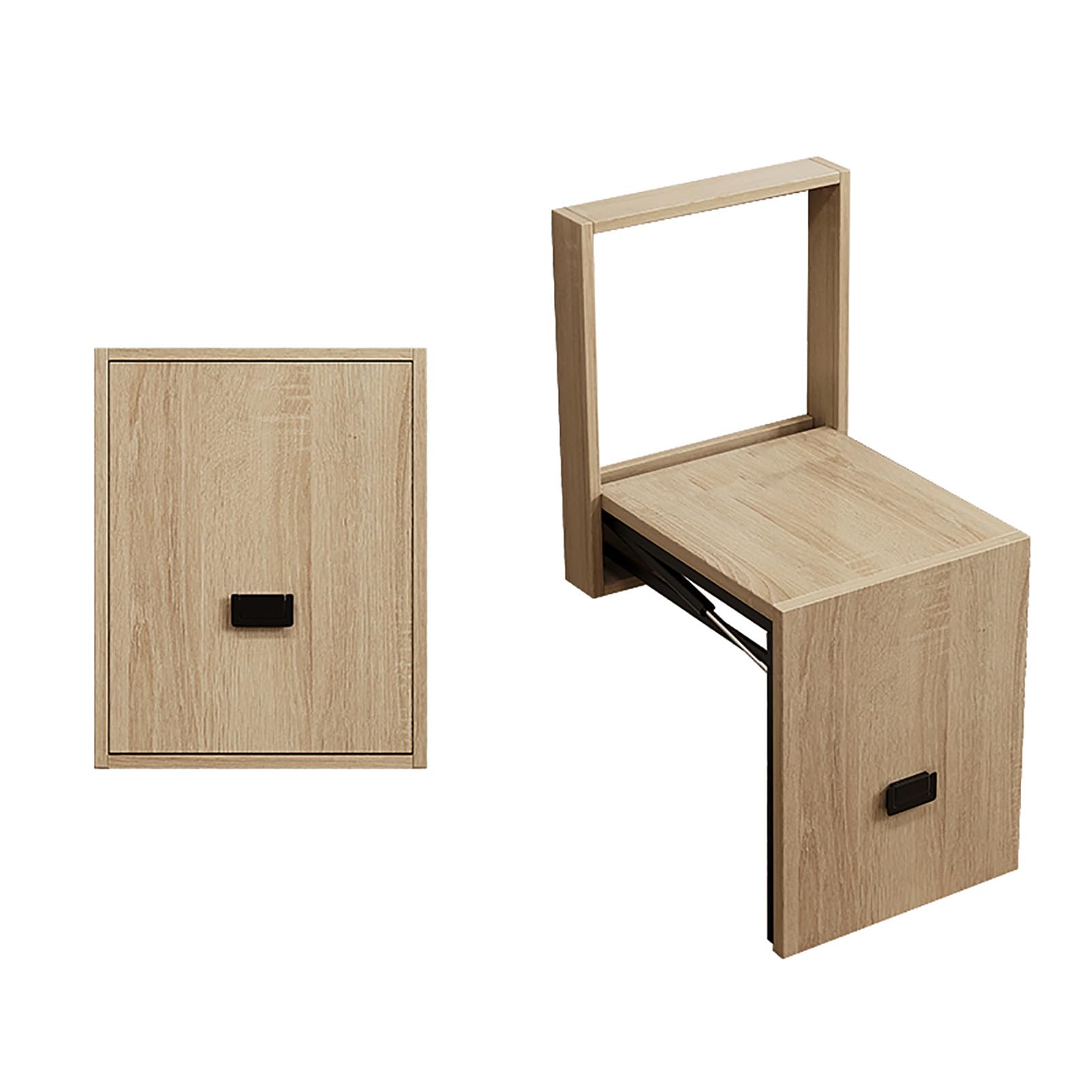 STUIJKVSZ Wall Mounted Entryway Shoe Bench Seat, Wood Folding Chair Invisible Shoe Changing, Space Saving Bathroom Seating, Fold Down and Up Shoe Bench on The Wall(31x28x39cm(12x11x16in), Walnut)