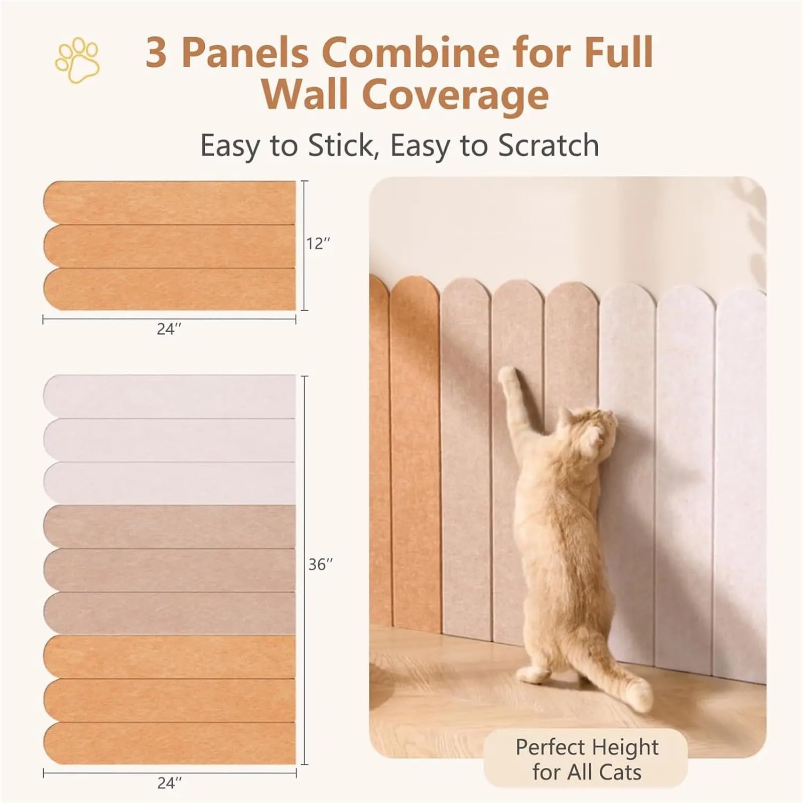 Protector Sofa Gatos Arañazo Rascador for Pared de sofá, Estera for Gatos, Poste for rascar DIY, protección Muebles, Tablero Autoadhesivo for, Juguete(3pcs A)