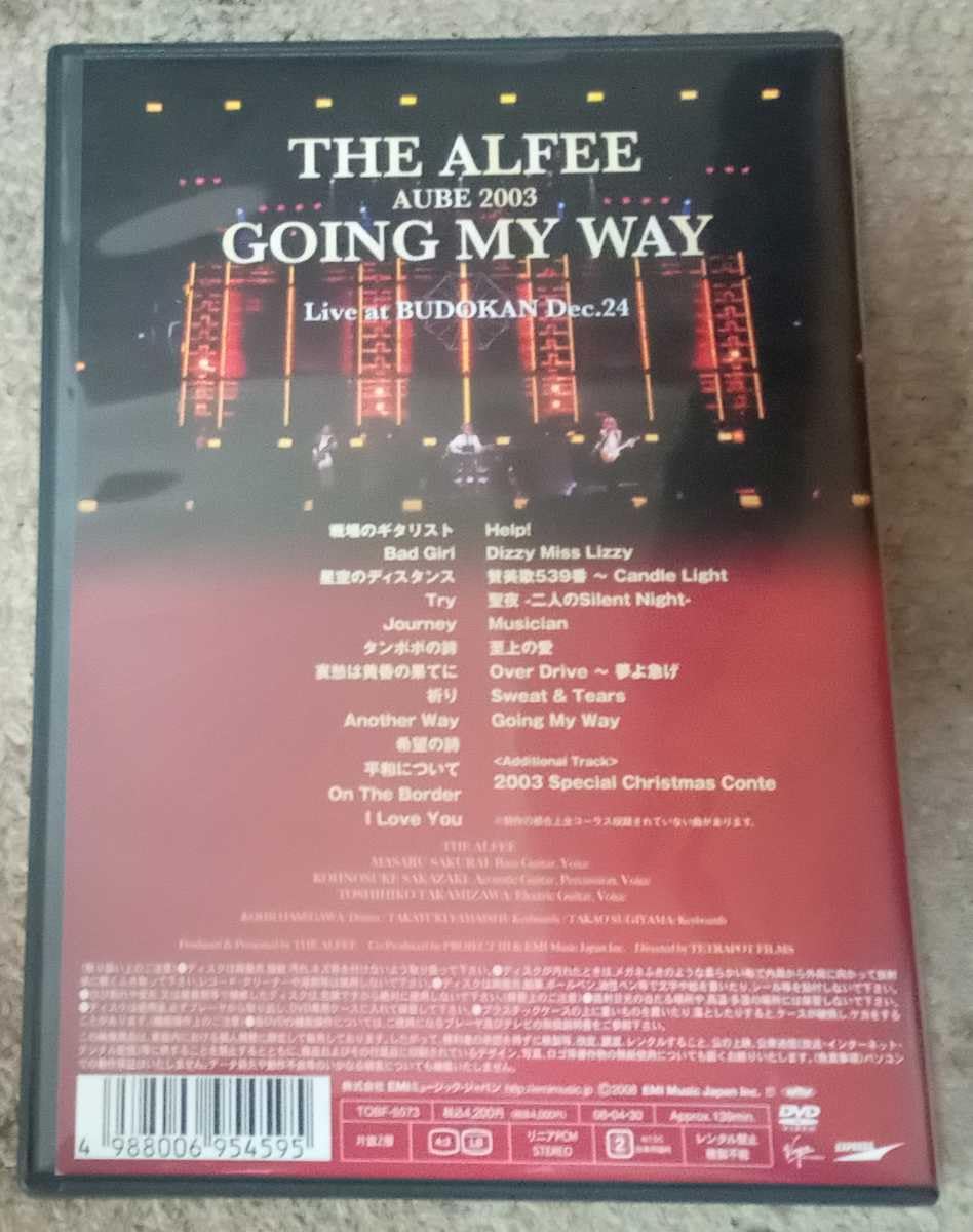 Amazon.co.jp: THE ALFEE AUBE 2003 GOING MY WAY Live at BUDOKAN Dec