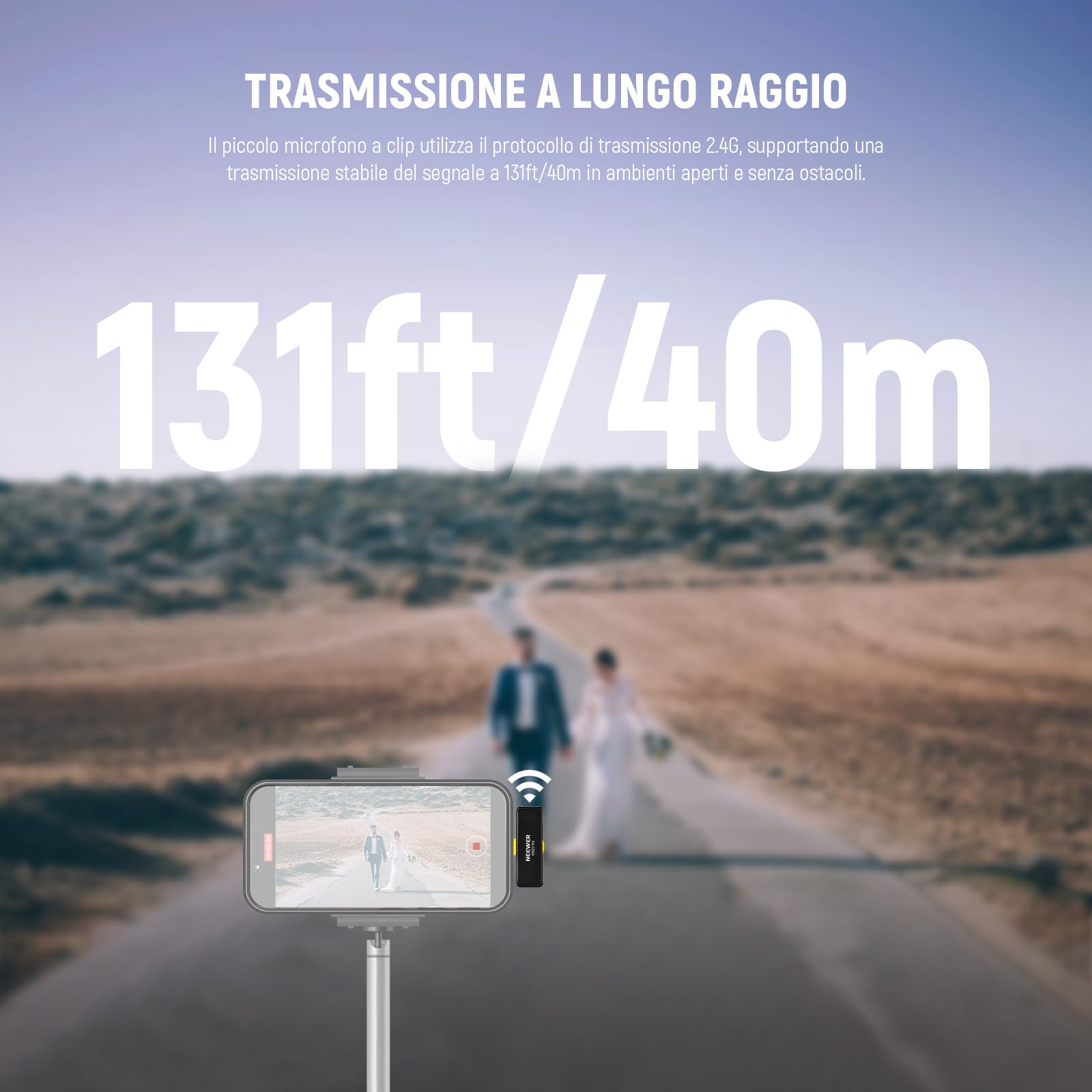Neewer Kit Microfono Lavalier Wireless per USB C, Microfoni a Condensatore Omnidirezionali Compatibili con iPhone 15 Samsung Android Phone, Mini Lav Mic Anti Rumore per Vlogging Streaming Live, KM23