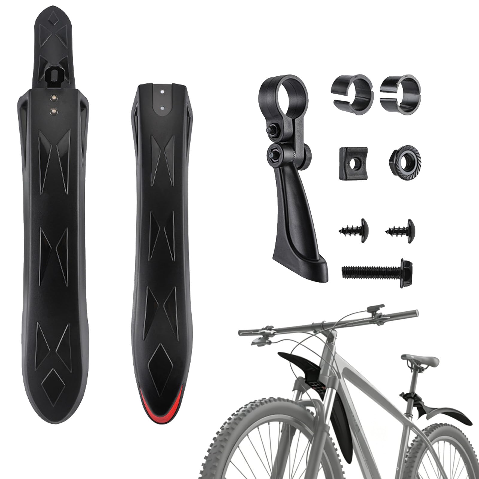 Yeeliv Reflective Bike Mudguards: Front and Rear Mountain Bike Mudguards for MTB, Road Bike Mudguards & Gravel Bike Mudguards – Compatible with 26/27.5/29 Inch Tyres