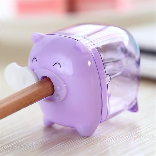 Miniatura 5 de Mezcla Lindo Kawaii Encantador Animal Cerdos Forma Manual Sacapuntas Suministros Escolares Para Niños (4)