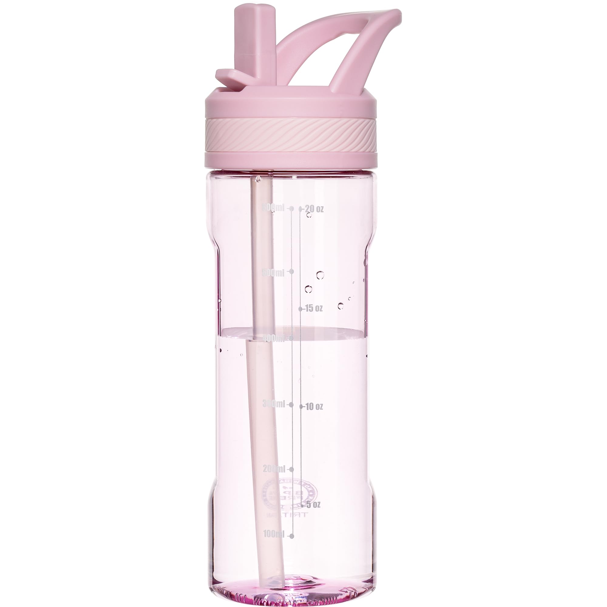 OLDLEY 20 kids Water Bottle with Straw Tritan BPA-Free Leak-Proof Design for Travel Home School Pink