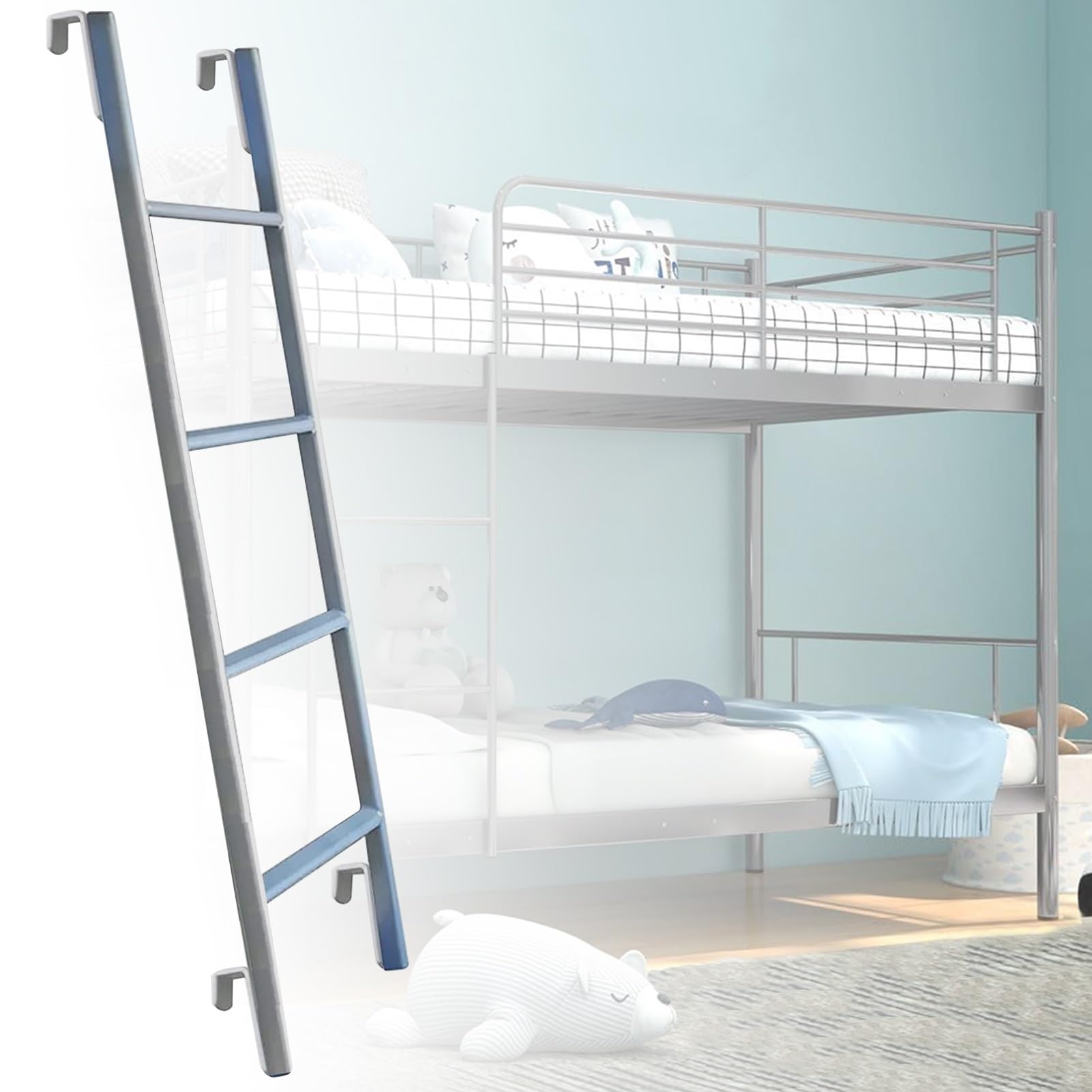 Échelle de lit superposé en métal portable avec crochets de fixation pour la maison