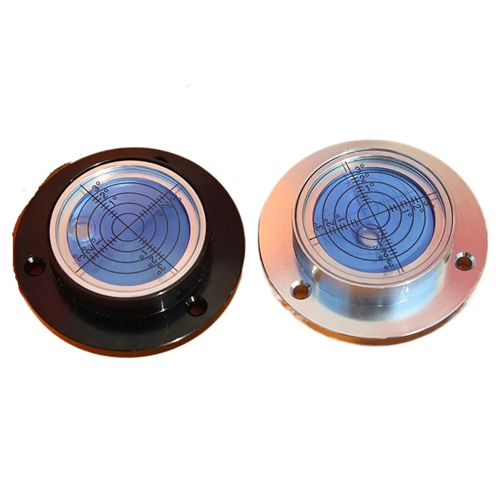 Spirit Bubble Level, Metal Round Level Bubbles 60mm with Base Spirit Bubble Levels Black Sliver 60x42x15mm
