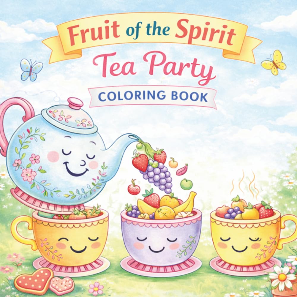 Fruit of the Spirit Tea Party Coloring Book: A Christian coloring book for kids featuring love, joy peace, patience, kindnesss, and more.