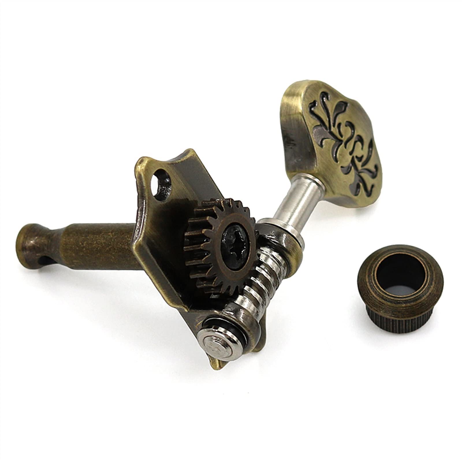 3R3L Gitarrensaiten-Stimmwirbel, Mechaniken, offener Typ, Bronze-Mechaniken für Akustikgitarrenteile Stimmgeräte Ersatzteile für gitarren