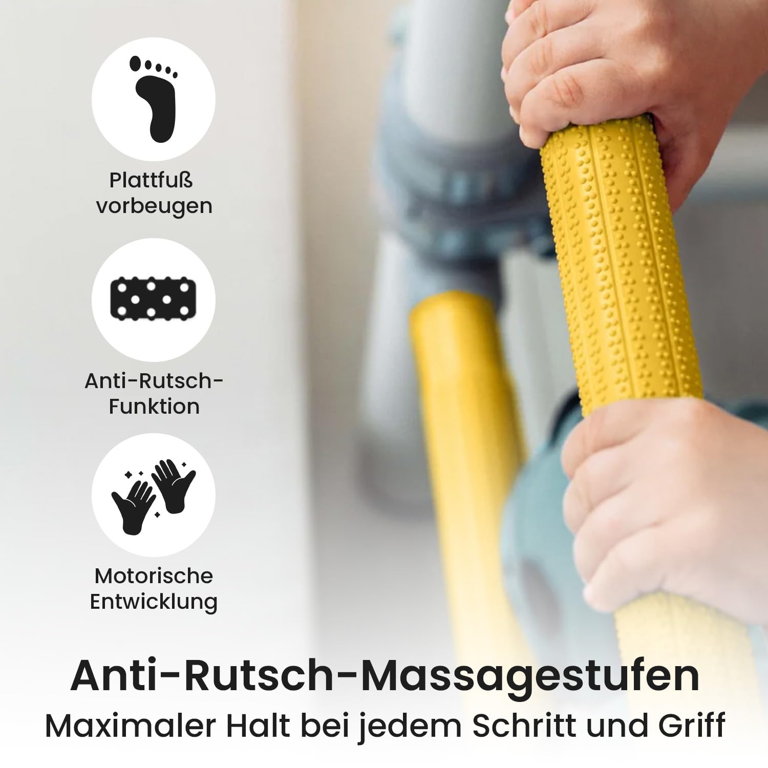 JEFLEX - weiß/gelbe Kinder Sprossenwand mit Verstellbarer Klimmzugstange/Robuste Fitness-Station fürs Kinderzimmer/Einfache & vielseitige Montage/inkl. tollem Kletterwand-Zubehör
