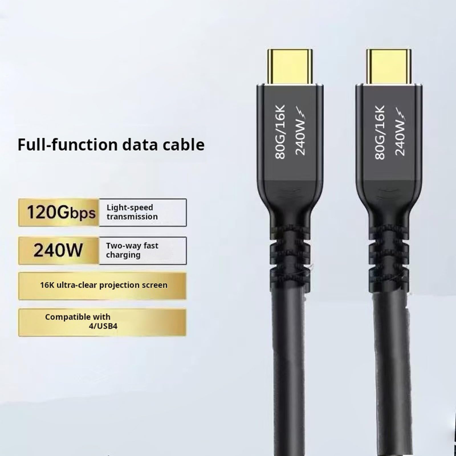 Cavo adattatore di tipo C con interruttori a levetta offre PD240W ricarica rapida 120Gbps velocità dati e video 16K USB C cavo di controllo di commutazione