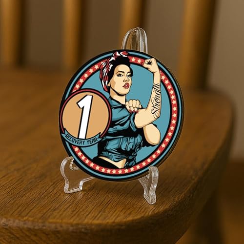 Miniatura 7 de Rosie Recovery AA Medallion Sobriety Chip en años 1-50 (año 2)