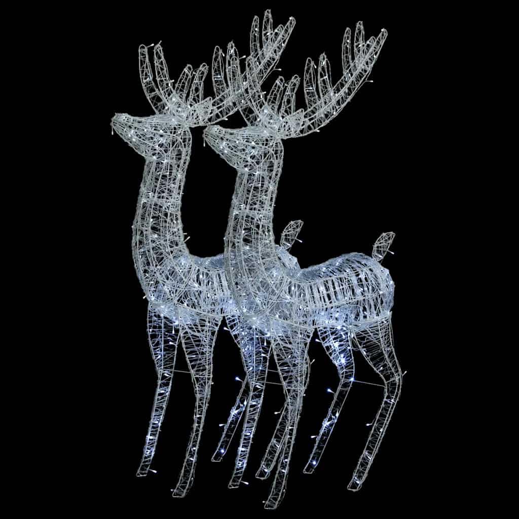 CHARMMA Christmas Reindeer Set of 2 Cool White Acrylic XXL,Christmas Lighting-3154357