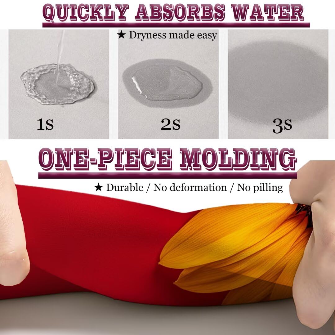 Badezimmerteppich Groß Schnelltrocknend Badteppich 160x230cm Rutschfester Badematte Red Absorbierender Duschvorleger Waschbar Badvorleger Dünn Bath Bathroom Mat Fußmatten Toilette Badewanne 5-932