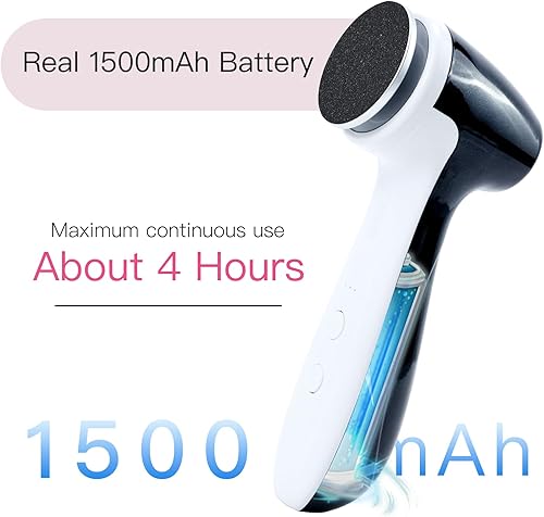 Miniatura 6 de -E7 Removedor de callos eléctrico recargable con 3 tamaños, 120 discos de papel de lija, lima de pie eléctrica profesional de 1000 RPM con control