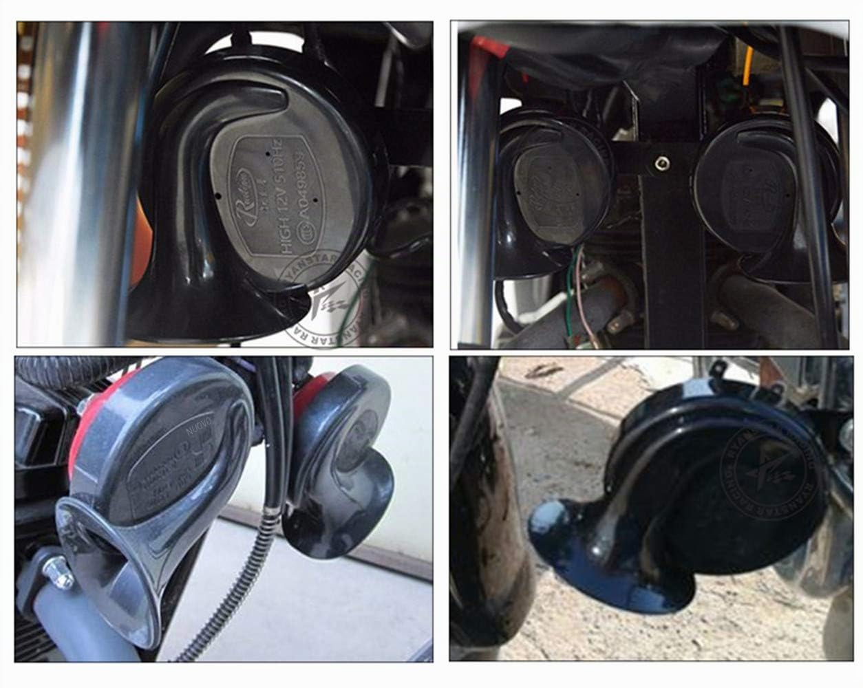 Clacson bitonale con condotto a chiocciola, universale, 12 V, livello sonoro 110 dB, per auto, camion, furgoni e veicoli a trazione integrale