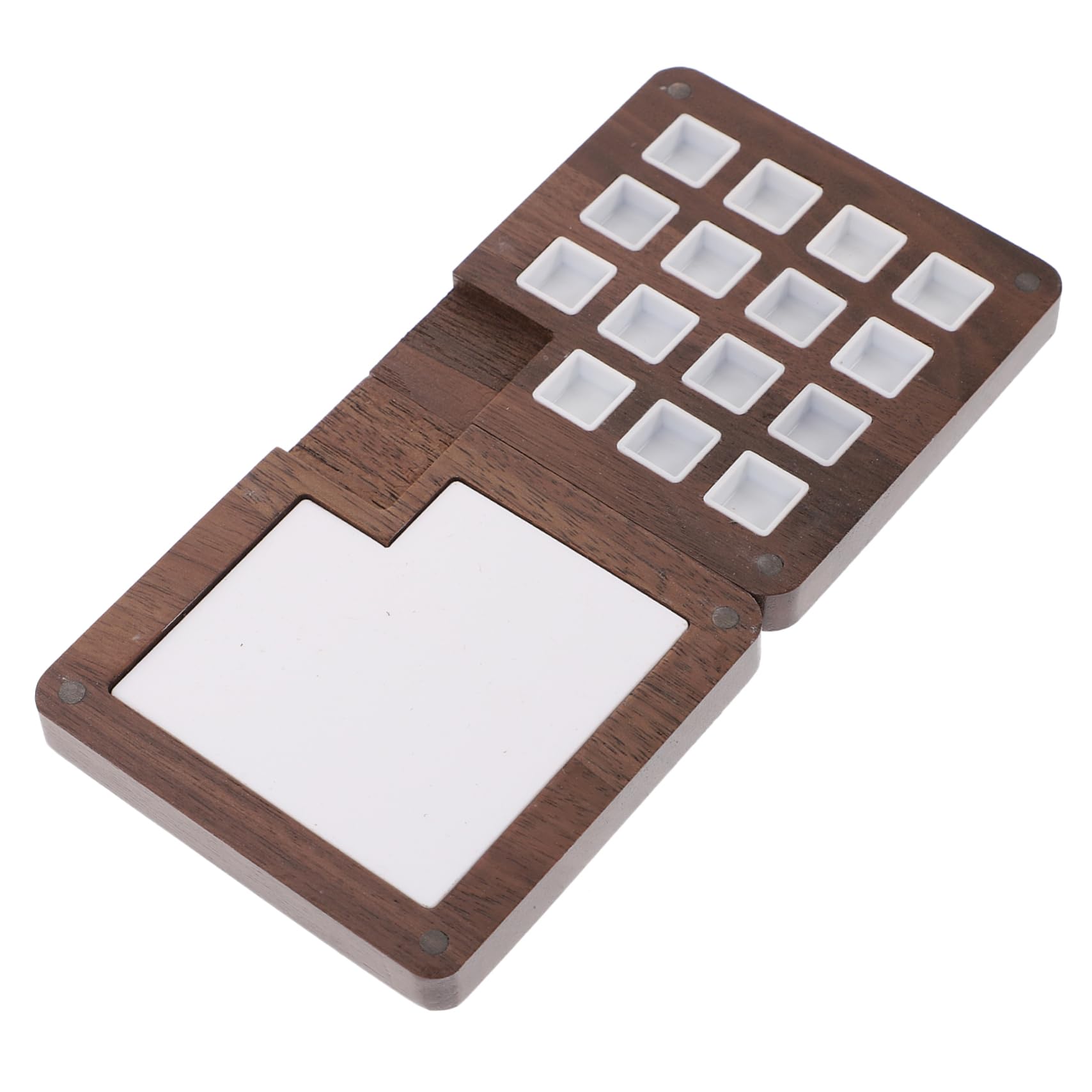 Operitacx 3stücke Holz-Wasserfarben-Palette Mit Fächern Tragbare Pigmentbox Für Aquarellfarben Und -farbmischungen Für Künstler Schüler Hochwertigem Walnussholz