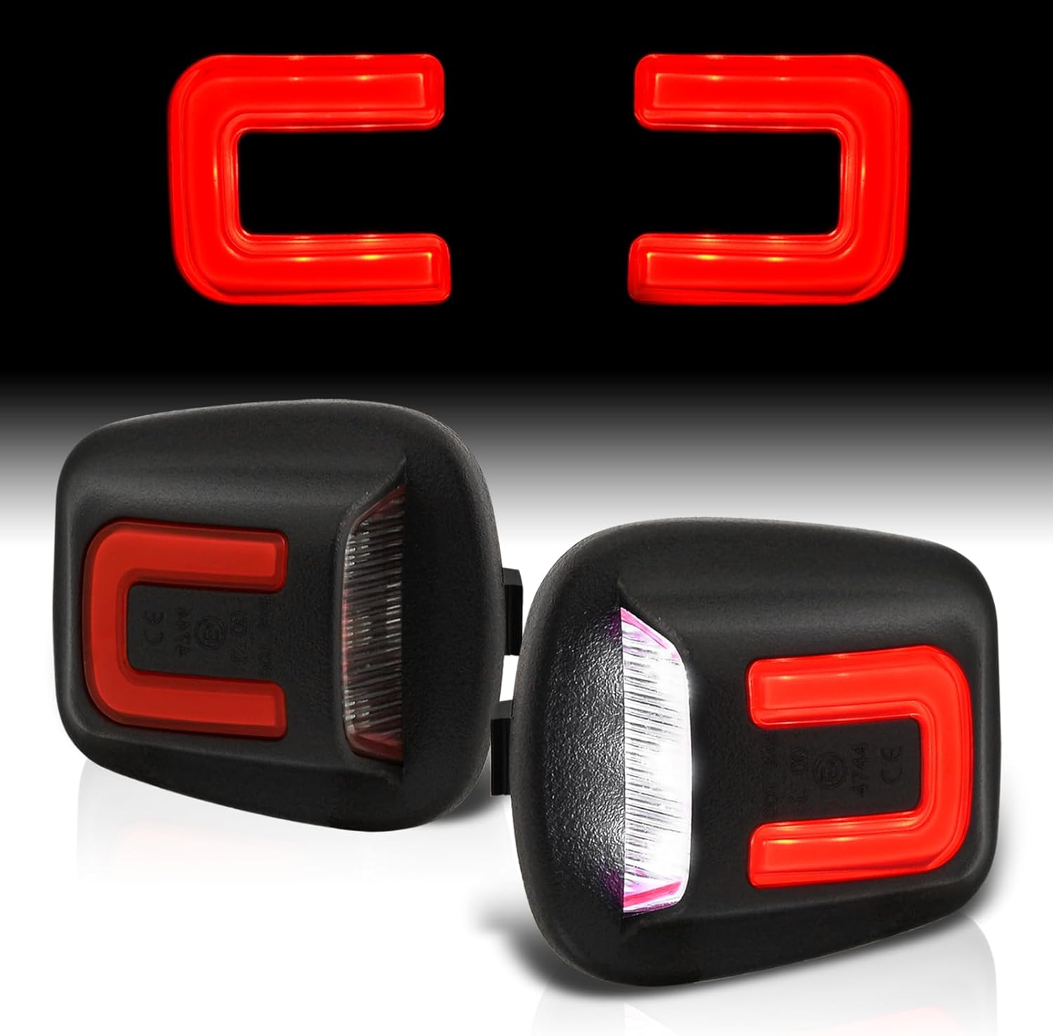 AJP Distributors White & Red SMD LED License Plate Lights Assembly Tag Lamps Pair Compatible/Replacement For Dakota Raider 1997 1998 1999 2000 2001 2002 2003 2004 2005 2006 2007 2008 2009 2010 2011