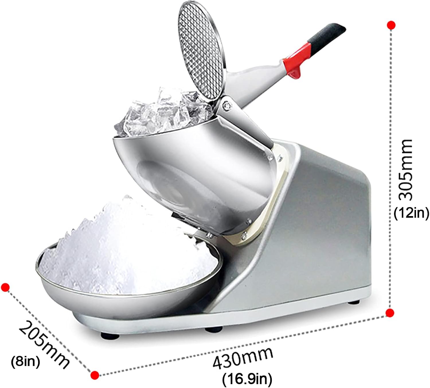 しずく アイスシェーバーマシン電動スノーコーンメーカーステンレススチール