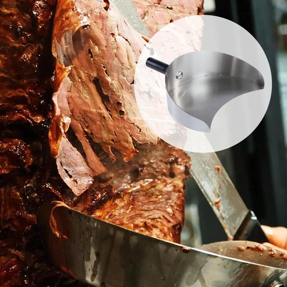Handheld Rotisserie Catcher Pan, Stainless Steel Meat Catcher Rotisserie Meat Shovel for Vertical Kebab Grill Machine, 8.78