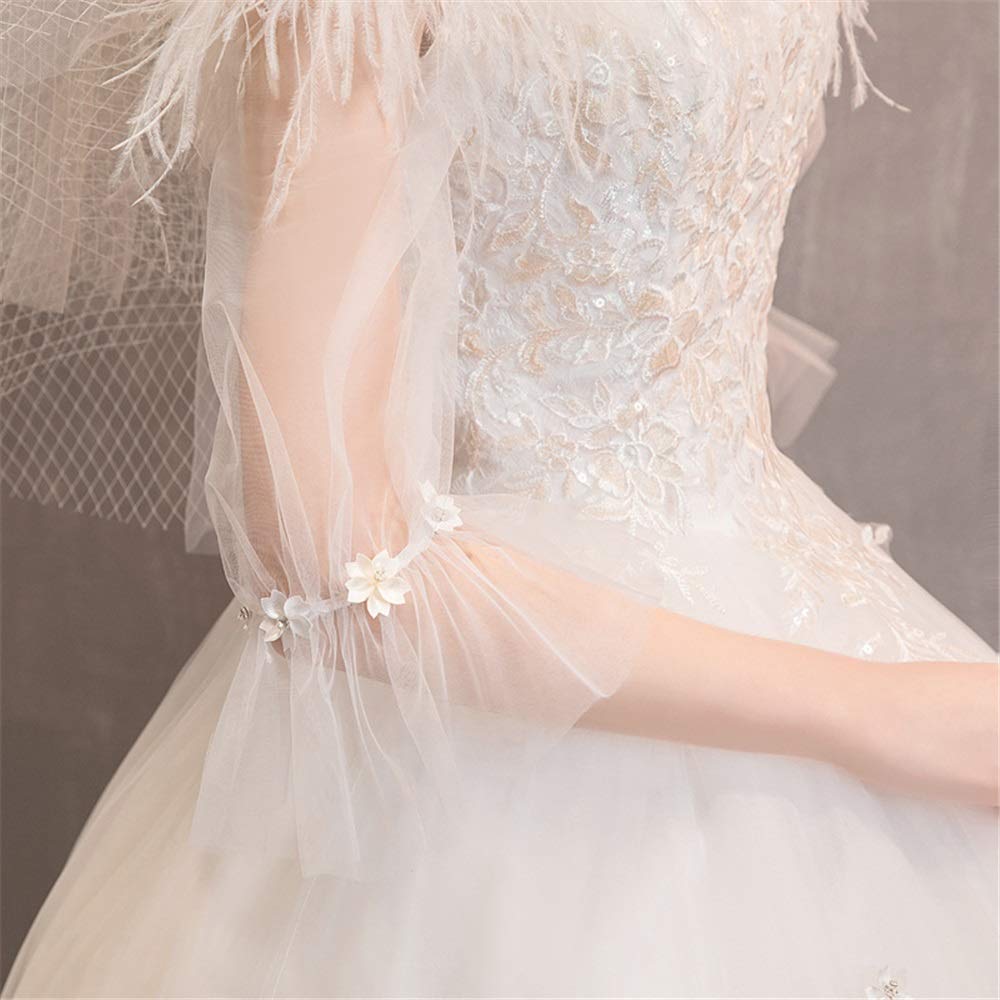 Vestido de Noche de Bodas de Dama de Honor Largo con Encaje Sexy Femenino, Blanco, l