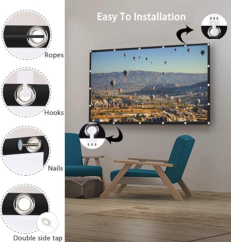 Miniatura 2 de Pantalla de proyección plegable portátil de 72 pulgadas 169 HD 4K, pantalla de proyección sin arrugas, pantalla de películas de proyector,