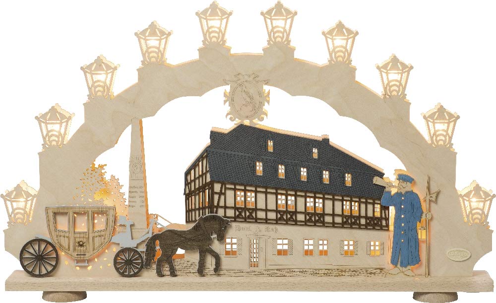 Arche lumineuse à LED grand format 15 flammes pour grand rebord