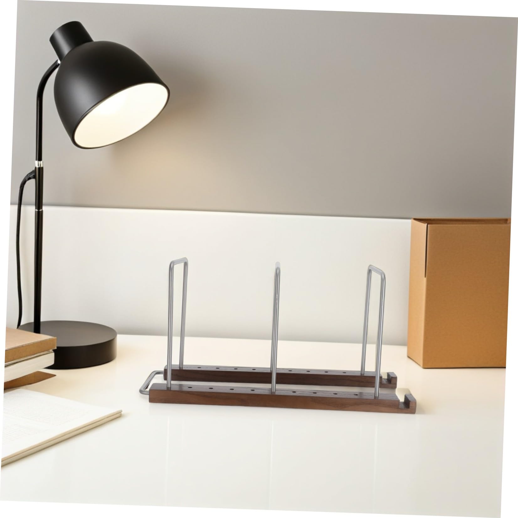 Happyyami Supporto Vintage in Legno per Dischi e CD da Tavolo, Compatto