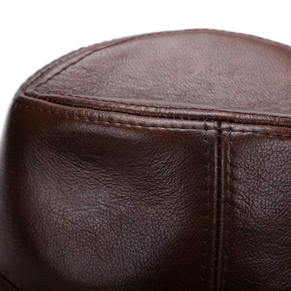 Sombrero unisex de cuero vacuno para hombre, sombrero de jazz para hombre de otoño e invierno, sombrero de copa, gorra de mediana edad