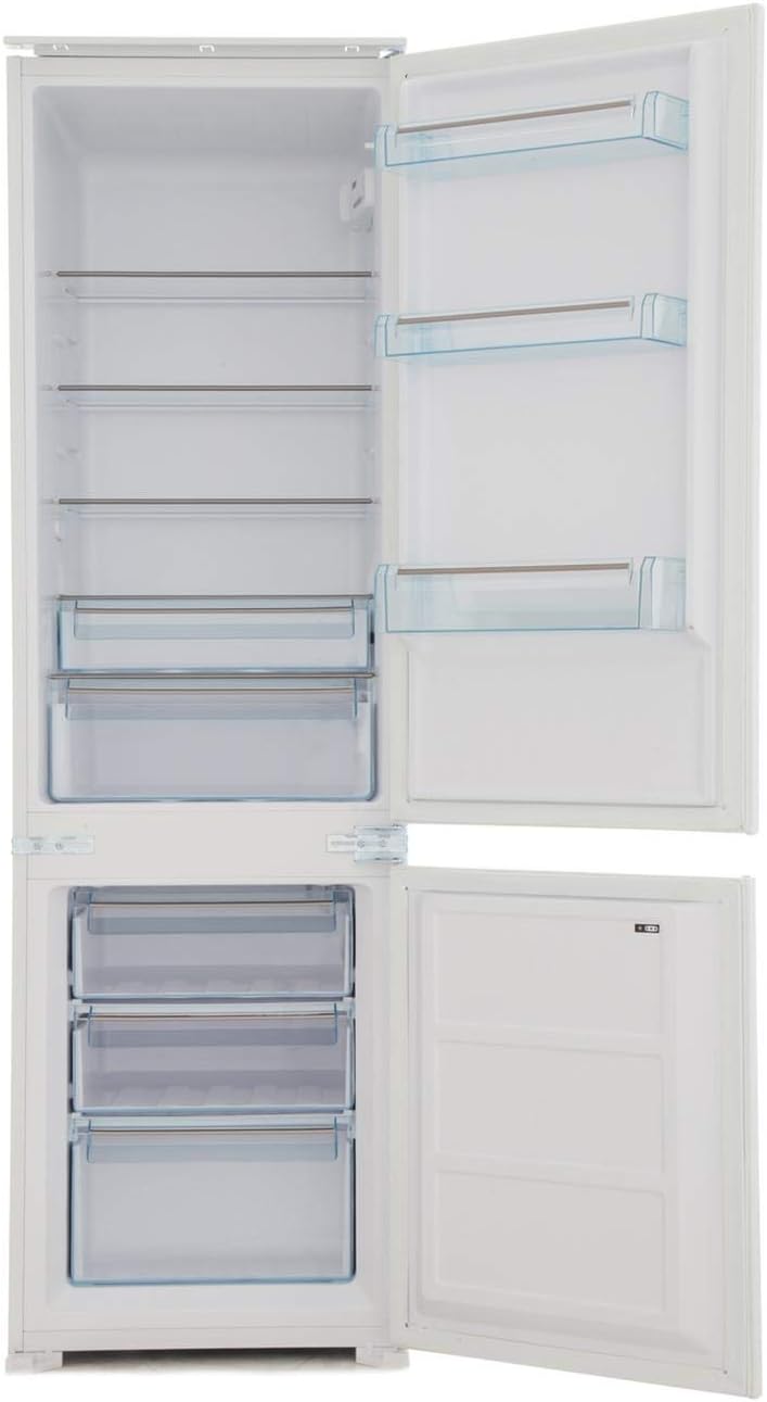 White Knight FF250IHE 54cm Wide 70-30 Integrated Upright Fridge Freezer - White