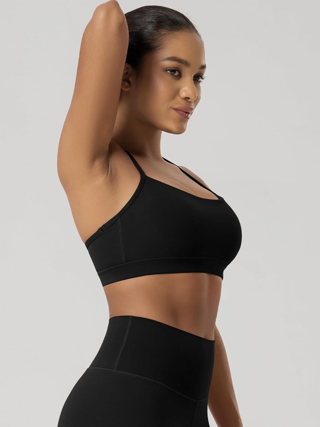 ODODOS Cloud Feeling Y Racerback Sports Bra for Women Wirefree Padded Strappy Yoga Bra - Image 3