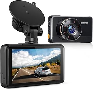 Dash Cam 1080P Full HD, 2 Mounting Options, On-Dashboard Camera Video Recorder Dashcam for Cars with 3" LCD Display, Night Vision, WDR, Motion Detection, Parking Mode, G-Sensor, 170° Wide Angle