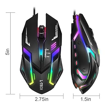 Amazon.co.jp: INHANDA 有線RGBゲーミングマウス 高性能マウス