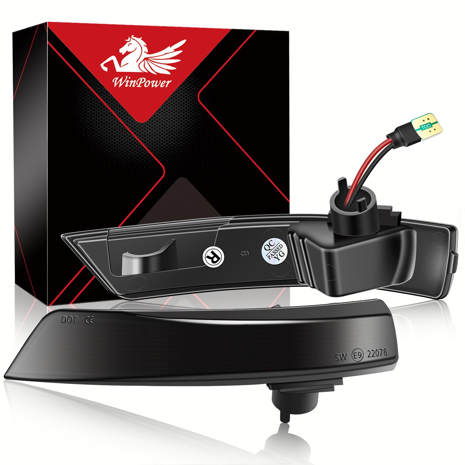 WinPower LED Światła Kierunkowskazów Migacze Lusterko Boczne Lampka Kontrolna Kompatybilny z Focus 3 MK3 3.5 MK2 Mondeo Mk4., 2 szt.