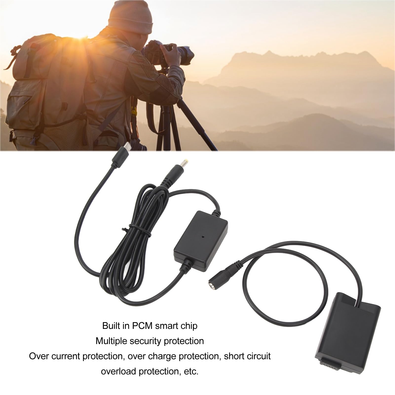 Keenso Atrapa Akumulatora USB C do Aparatu Z50 ZFC Z30, Technologia Ochrony środowiska Aparat Cyfrowy Zasilanie Zewnętrzne, Plug and Play dla Profesjonalistów Zajmujących się fotografią