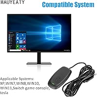 Vista 3 de Adaptador de controlador de juego, alcance efectivo de 30 pies, compatible con Windows 11/10, soporta hasta 4 controladores y auriculares (negro)