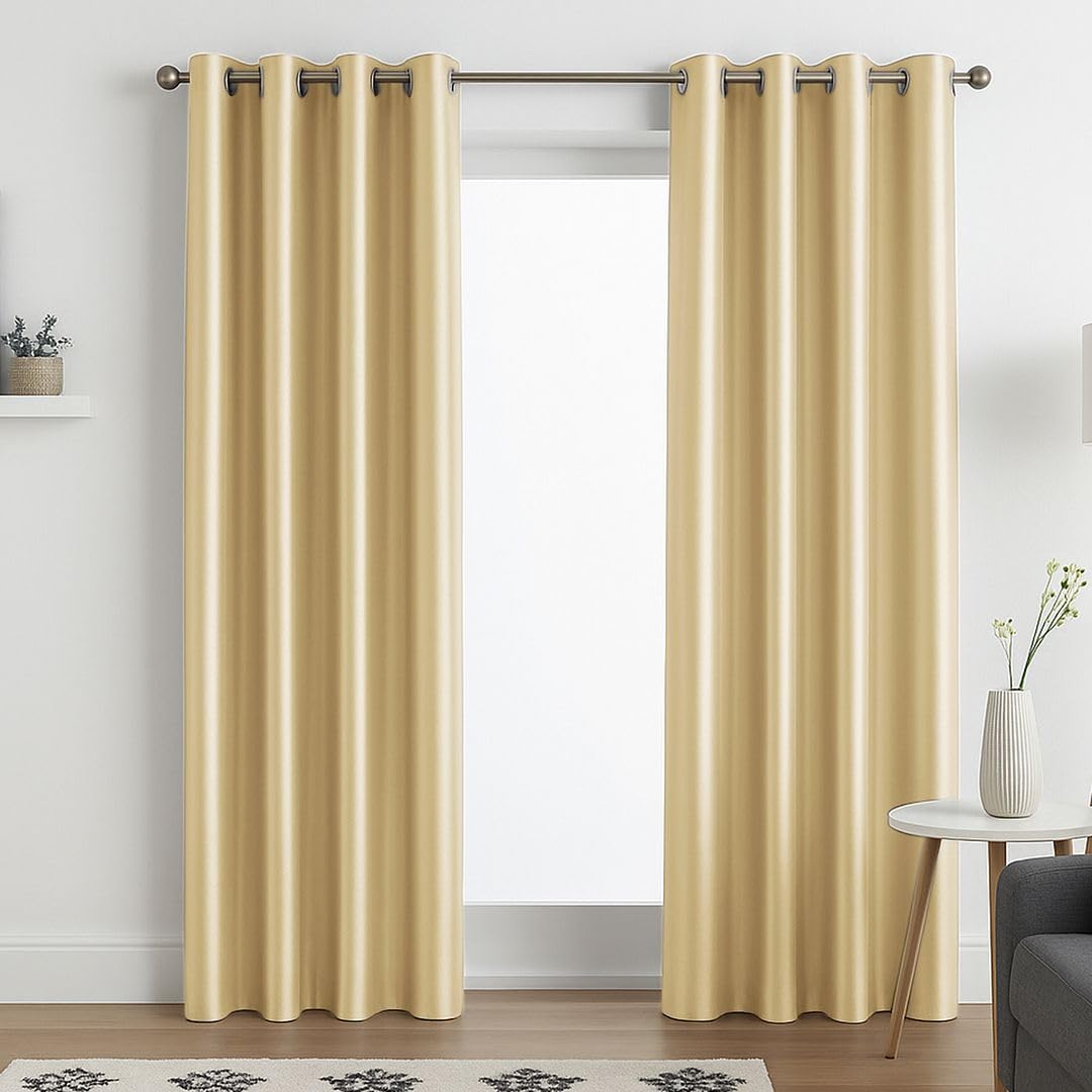 John Aird Cream Luxury Faux Silk Fully Lined Eyelet Curtains (, 229Cm Width X 274Cm Drop (90"X 108")
