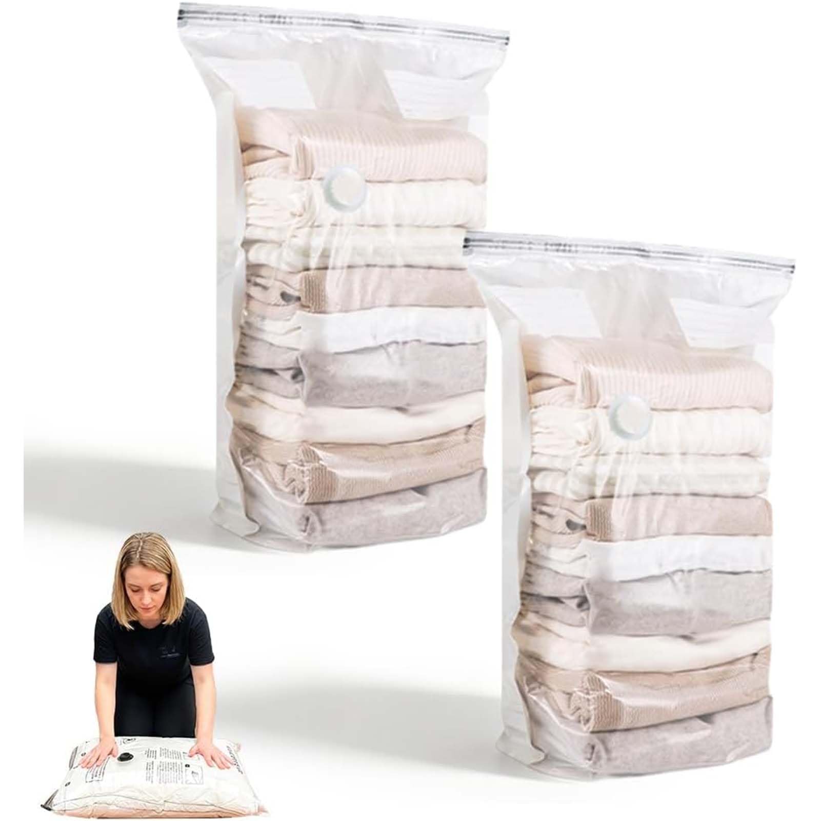 DTSXFTLY Vacuum Storage Bags No Pump Compression Space Saver 3D