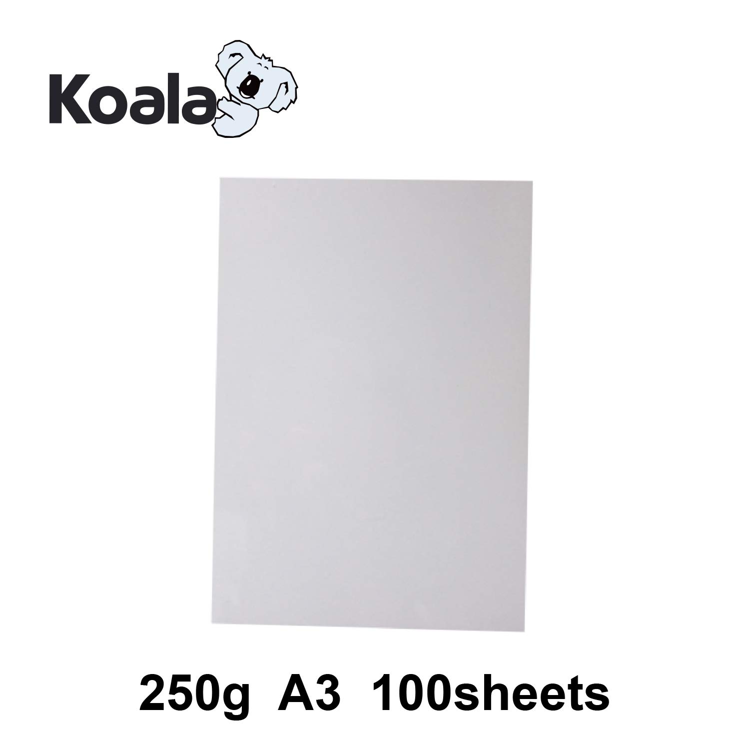 KOALA Carta fotografica Opaca Fronte-Retro per stampante LASER, A3, 250 g/m², 100 fogli. Adatto per la stampa di Foto, Brochure, Certificati, Opuscoli, Volantini, Biglietti, Calendari, Copertine
