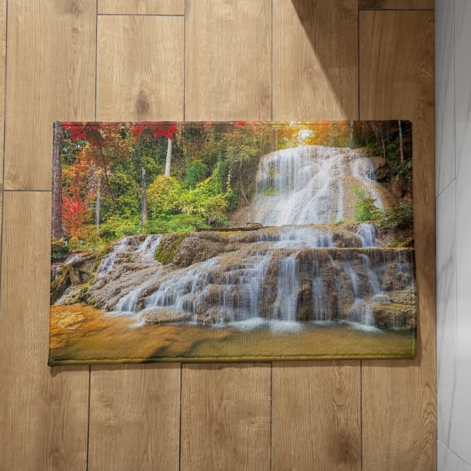 Tapis d'entrée XXL automne CEVAN fini les portes bloquées avec ce paillasson de cuisine fin