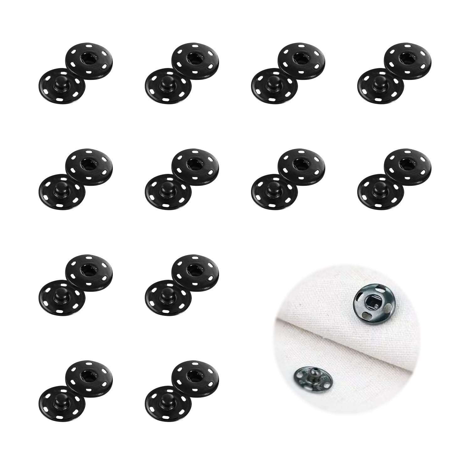 Amazon.co.jp: PAVIKE スナップボタン黒 ホックボタン バネホック【12  