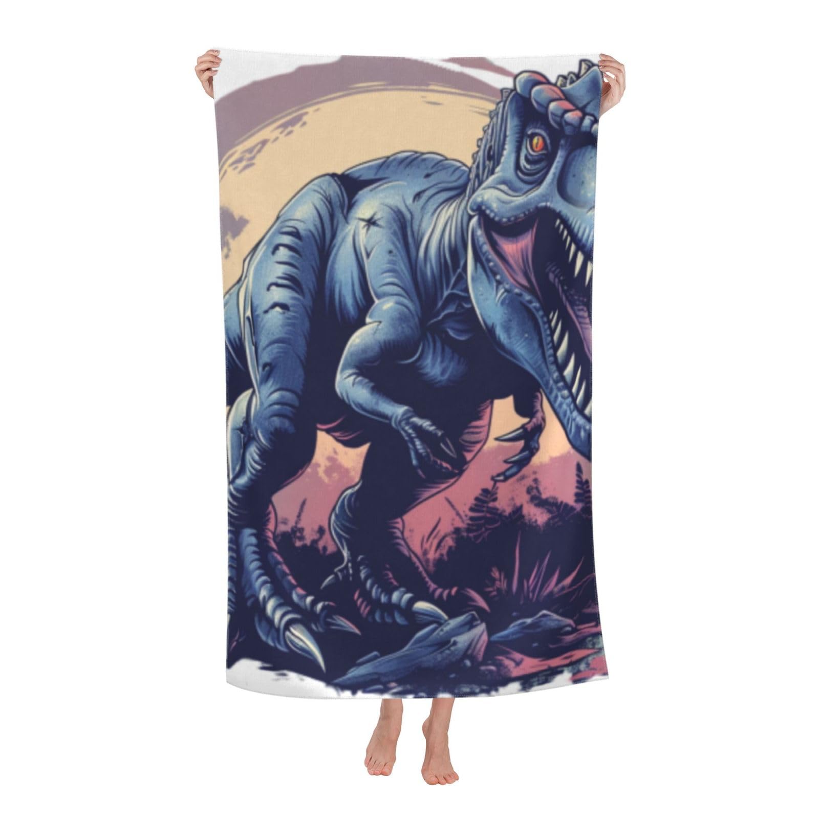 LSRCPD Beach Towel Cool Dinosaur Microfiber Beach Towels Blanket Oversized Tropical Big Extra Large XL Pool Towels Quick Dry Sandproof for Women Girls Kids