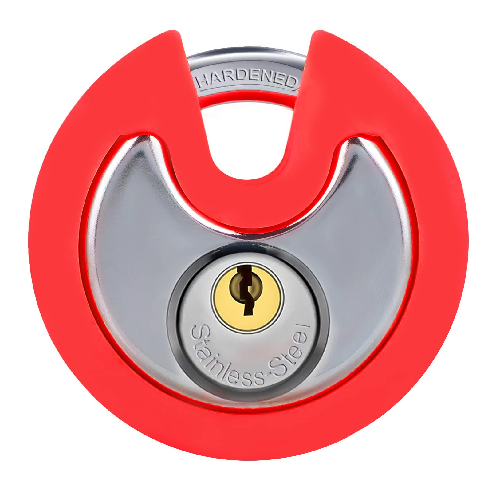 Storage Locks for Storage Units, Outdoor Waterproof Padlock with Red Rubber, Heavy Duty Pad Locker for Fence, Gate, Sheds, Garage(3/8-Inch Shackle)