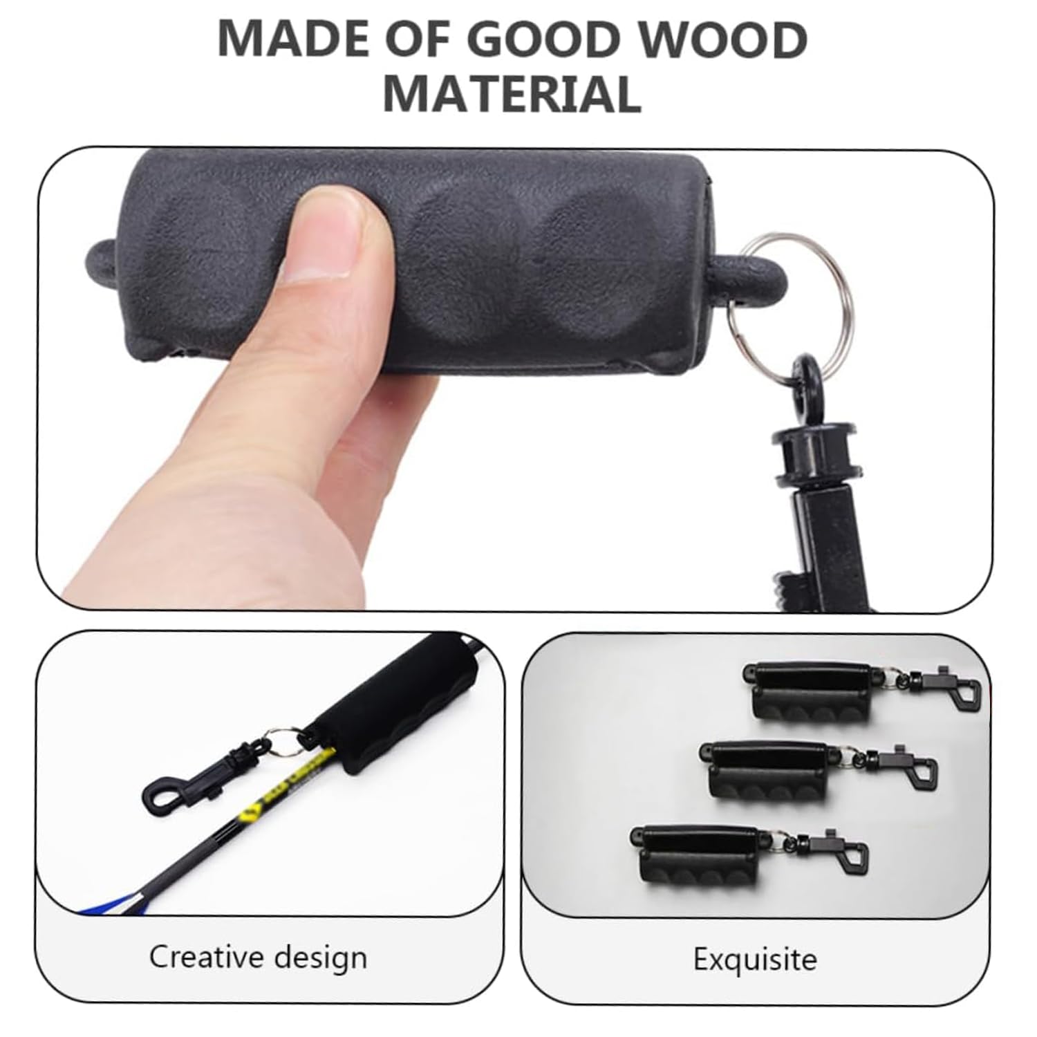 1 Paquet de Tige de Tirage d'arc de Tir À l'arc, Tige de Tirage en Silicone, Tige de Tirage de Flèche, Tige de Tirage en Silicone Antidérapante avec Porte-Clés (Noir)
