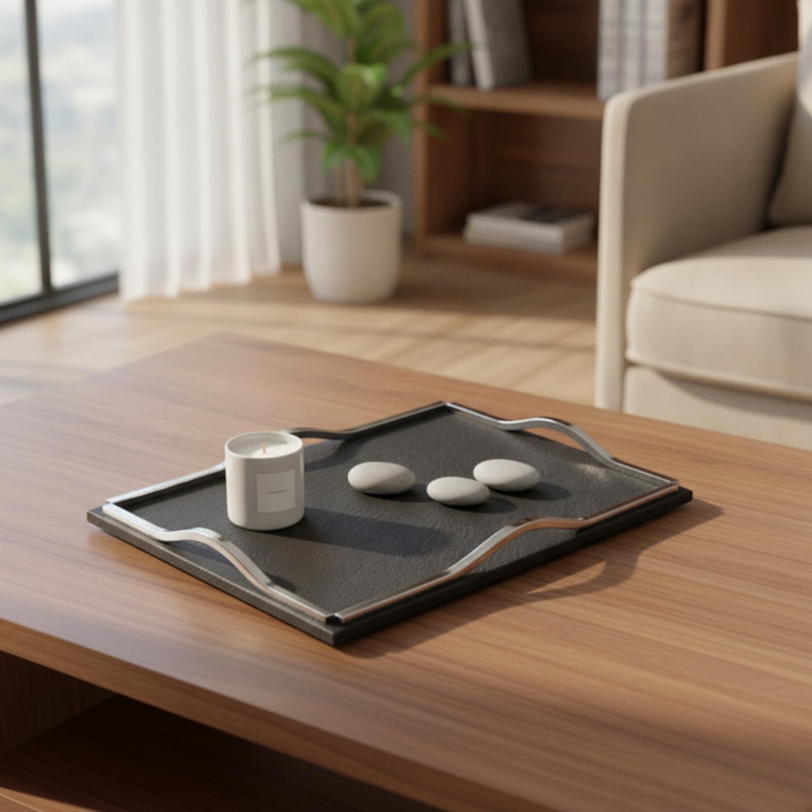Colcolo Banja corativa Rectangular Vajilla | BOR Ondulado realzado, para Recibidor, 40x29x4.5cm