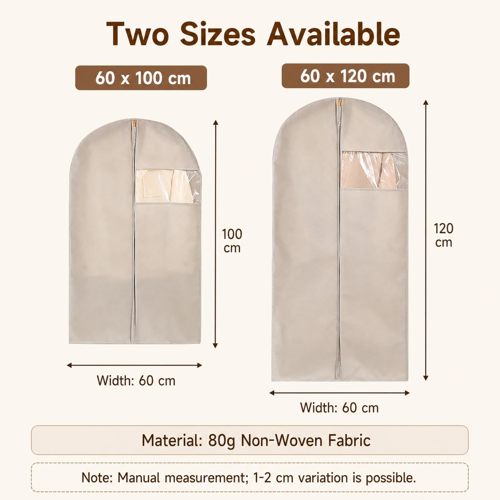 Bolsas Guardar Ropa Funda Ropa PEVA Fundas con Cremallera Fundas Ropa Transparente Protector de Prendas Bolsas para Colgar Ropa Antipolvo para Colgar Ropa para Cambios Temporada