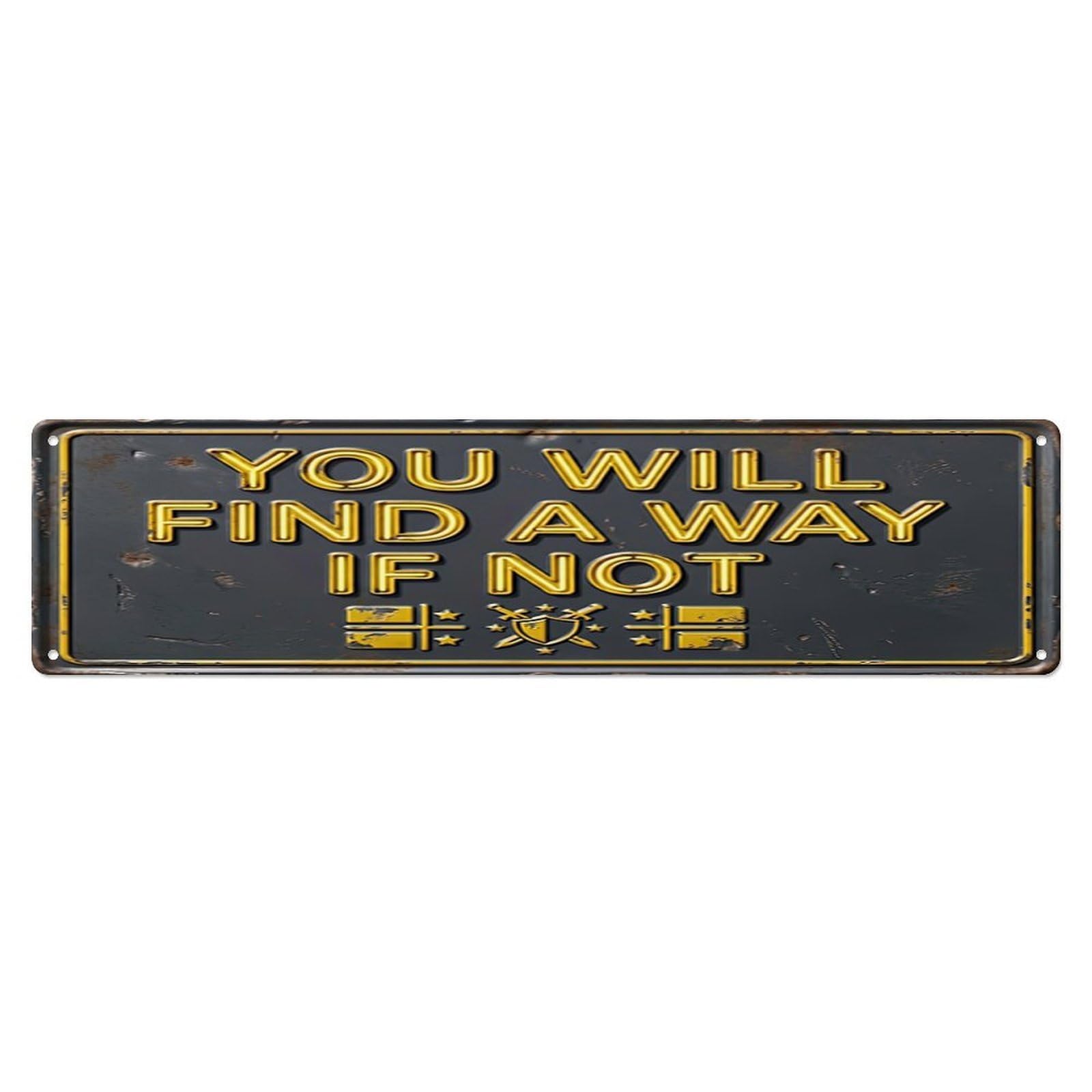 Discover Path Forward Warrior Retro Motivational Slogans Metal Tin Skinny Sign Plaque Wall Decor for Cafe, Club Bar, Office, Home Garden Metal Poster 4x16Inch
